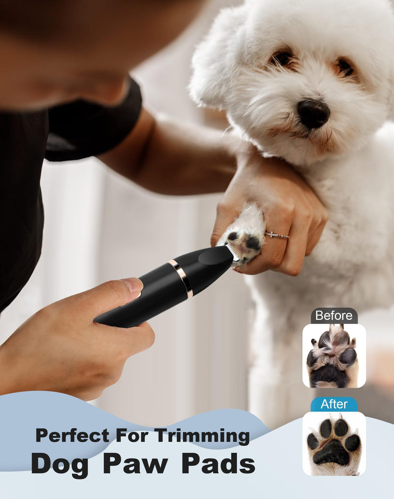 3 in 1 Small Dog Grooming Kit, 2 Speed Rechargeable Dogs Hair Clippers with Guards, Low Noise Electric Dog Paw Trimmer & Nail Grinder, Cordless Pet Shaver for Cats and Small Dogs(Black) Black - PawsPlanet Australia
