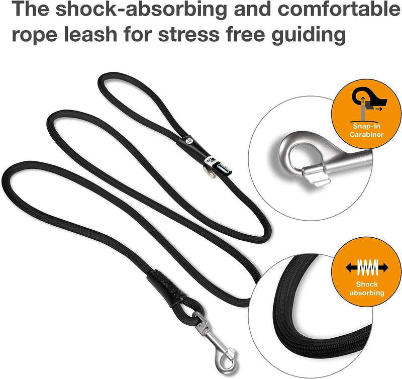 Curli Stretch Comfort Leash Black M - PawsPlanet Australia