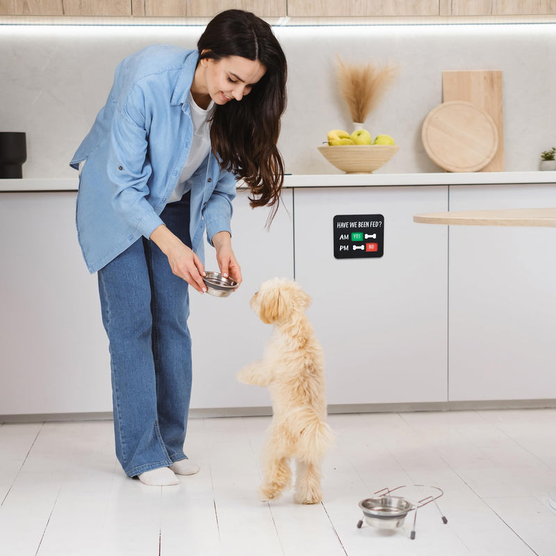 Dog Feeding Reminder - Magnetic Dog Feeding Chart with Have We Been Fed AM/PM Tracker, Dog Fed Sign with Pet Tracker, Dog Feeding Magnets for Fridge, Prevent Overfeeding Modern - PawsPlanet Australia