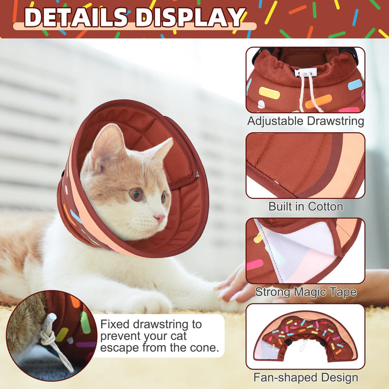 KOOLTAIL Cat Cone Collar Soft, Cat Recovery Collar After Surgery, Adjustable Comfortable Lightweight Cat Neck Cone to Stop Licking, Foldable Donut Water Resistant Pet Cone for Small Large Cats Kittens M(Neck:8.5"-12") - PawsPlanet Australia