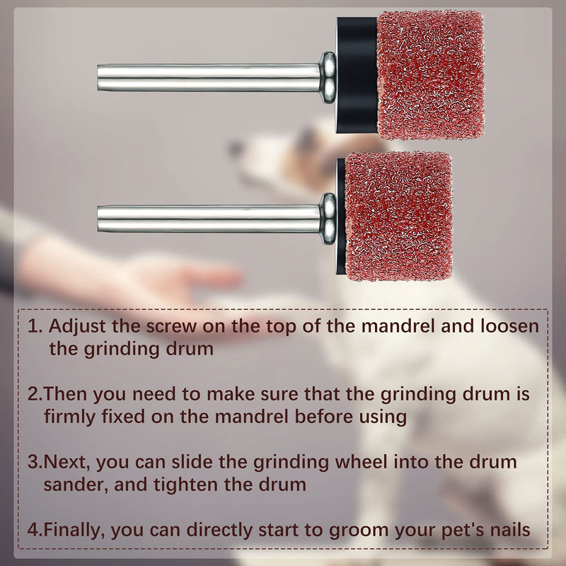 22 Pet Nail Grinder Replacement Kit with Grit Sanding Bands Pet Smoother Claw Care Black Grinding Drums Dog Nail Grinder Replacement Dog Claw Grooming Supplies(1/2 Inch 60 Grit and 100 Grit) 1/2 Inch 60 Grit and 100 Grit - PawsPlanet Australia