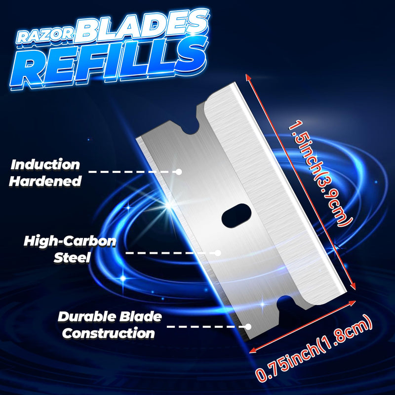 DIYSELF Single Edge Razor Blades, 100 Blades, Razor Blades Refiils for Razor Scraper, Utility Knife, Heavy Duty One Edge Blades, High Carbon Steel Blade for Removing Decals, Stickers 100 Count (Pack of 1) - PawsPlanet Australia