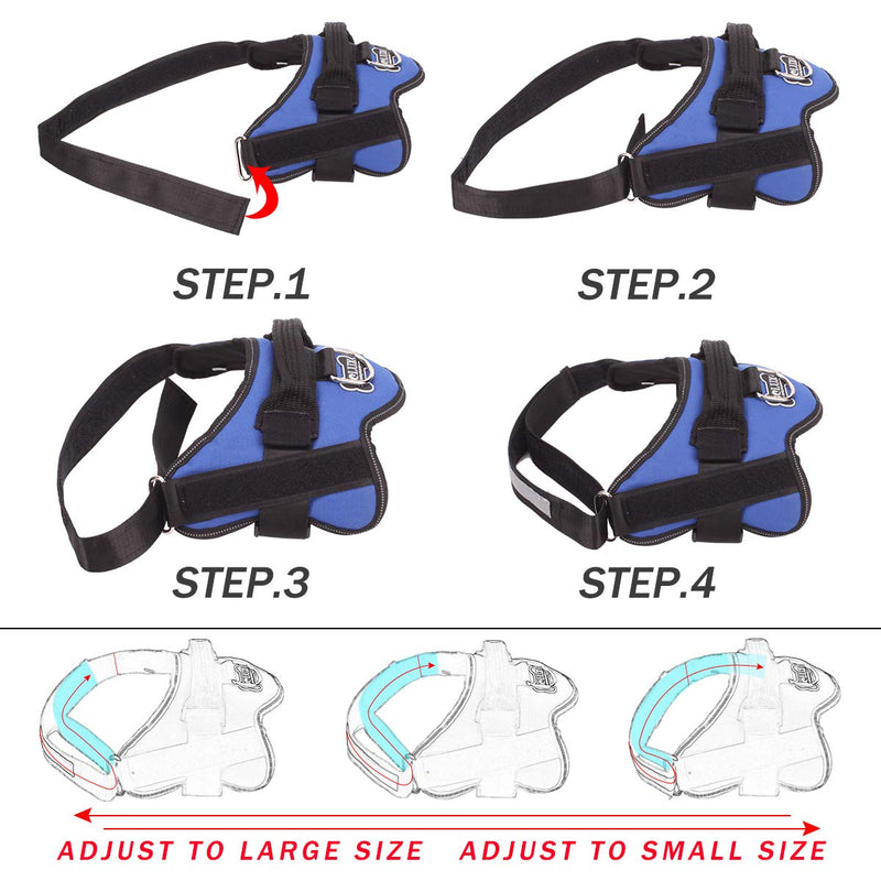 Bolux Dog Harness, No-Pull Reflective Dog Vest, Breathable Adjustable Pet Harness with Handle for Outdoor Walking - No More Pulling, Tugging or Choking (Blue, S) Small (Pack of 1) Blue