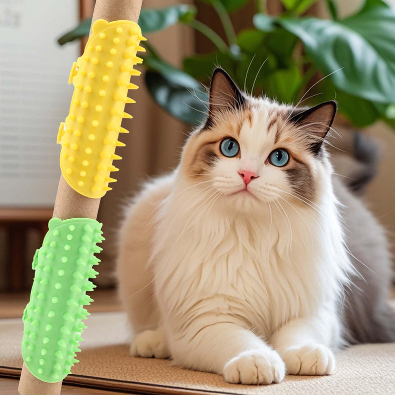 Cat Self Groomer Scratcher Adjustable - 4 PCS Adjustable Silicone Scratcher & Massager for Indoor Cats Corner, Soft Pet Face Groomer, Silicone Cat Face Scratchers for Long & Short Haired Pets - PawsPlanet Australia
