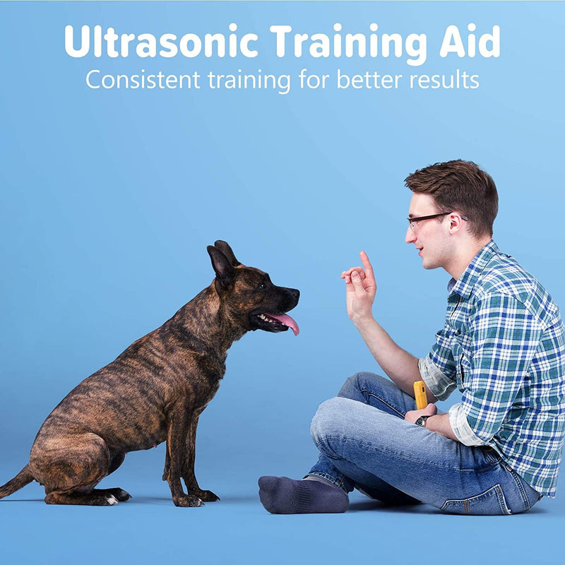 MODUS Ultrasonic Dog Barking Control Device,3 in 1 Sonic Bark Deterrent with LED Light Dog Training Tool&Behavior Aids, Rechargeable Anti Barking Device, Barking Silencer for Dogs(Indoor & Outdoor) Orange