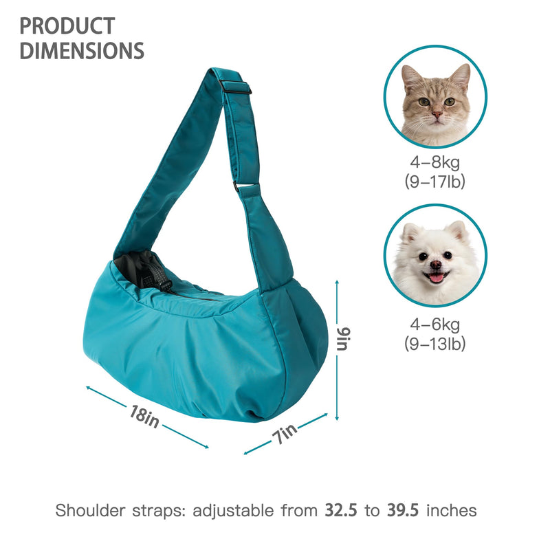 Dog Carrier Sling, Puppy Carrying Backpack Pet Purse with Storage Pockets, Multiple Safety Features Dogs and Cats Harness, Adjustable Shoulder Strap, Suitable for Under 17 lbs (Blue) Blue - PawsPlanet Australia
