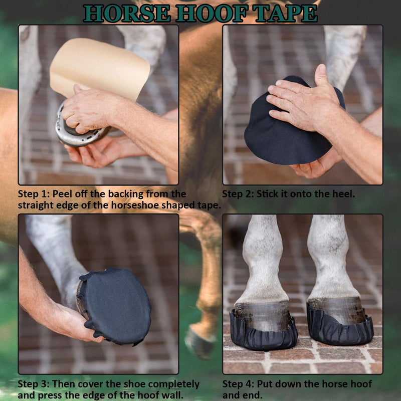24 Pack Horse Hoof Tape with 8 Rolls of Vet Wrap, Strong Sticky Wraps, Magic Cushion Hoof Packing, Thrush Treatment for Horses, Horse Supplies for Real Horses 24 Pcs with 8 Wrap - PawsPlanet Australia