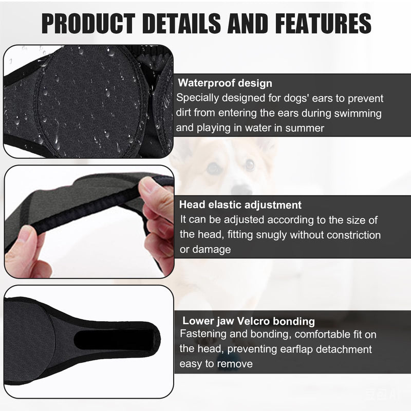 2Pcs Dog Ear Defenders,Adjustable Dogs Noise Cancelling Ears Muffs, Comfort Dog Ear Protectors, Dogs Ears Noise Protection,for Grooming, Bathing, Swimming (M, Gray)