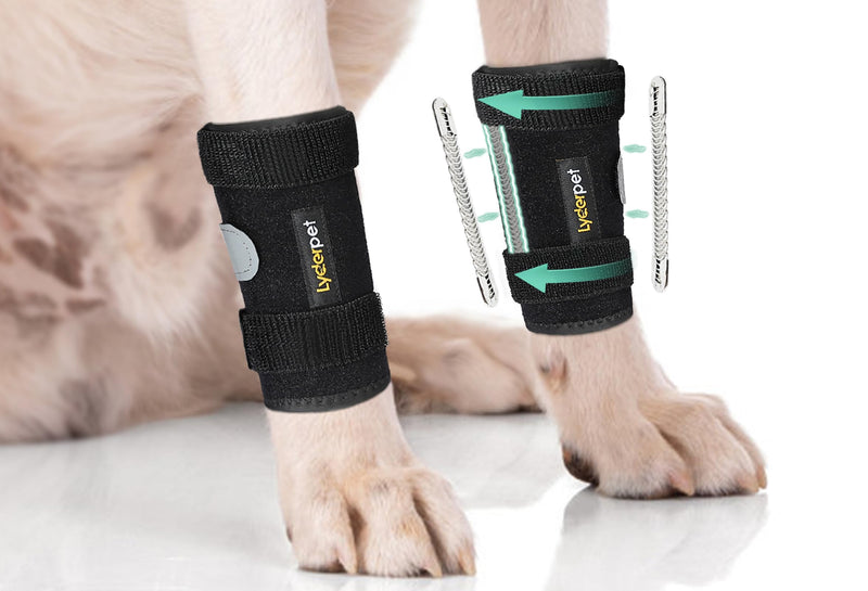 Dog Leg Brace Front Wrist or Carpal Support for Canine Dogs, Brace Compression Wraps with Metal Splints, Prevents Ankle Injuries&Sprains, Helps with Loss of Stability Caused by Arthritis S/M - PawsPlanet Australia