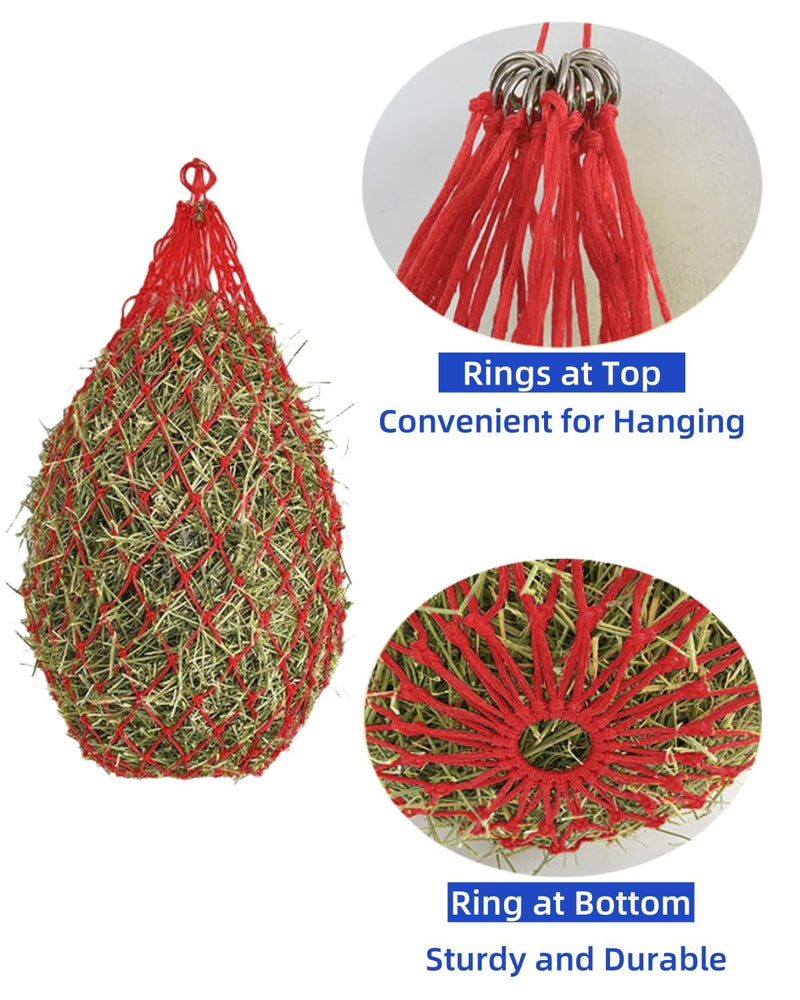 3PCS Hay Net for Horses, Slow Feed Hay Bag, Hanging Hay Feeder for Horses, Goats, Sheep - PawsPlanet Australia