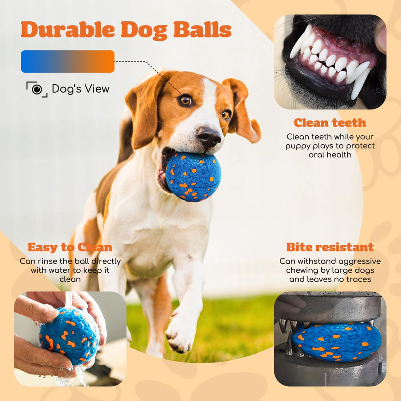 Nobleza Dog Ball Toy Training Balls, Aggressive Chewers Teething Chew Indestructible Durable Bouncy Floating Dog Tennis Balls, Interactive Dog Popcorn Ball for Large Dog Small Medium Puppy, 8 PCS 8 Balls - PawsPlanet Australia