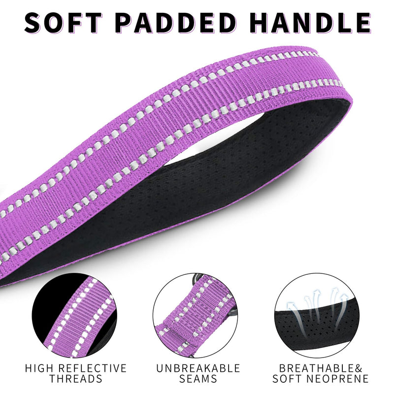 12 Inch Short Training Dog Leash with Padded Handle for Large Dogs, Lead with Locking Carabiner Clip, Strong Training Leash (Purple,12 Inch) 12 InchFT Purple - PawsPlanet Australia
