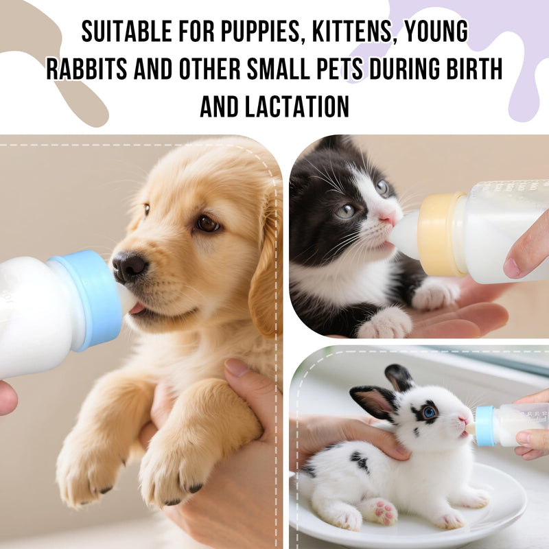 Puppy Kitten Nursing Bottle 3.4oz - Small Animal Feeding Kit with Nipples | Hand Feeding Supplies for Puppies, Kittens, Rabbits, Ferrets & Newborn Pets 1 Count (Pack of 4) Transparent - PawsPlanet Australia