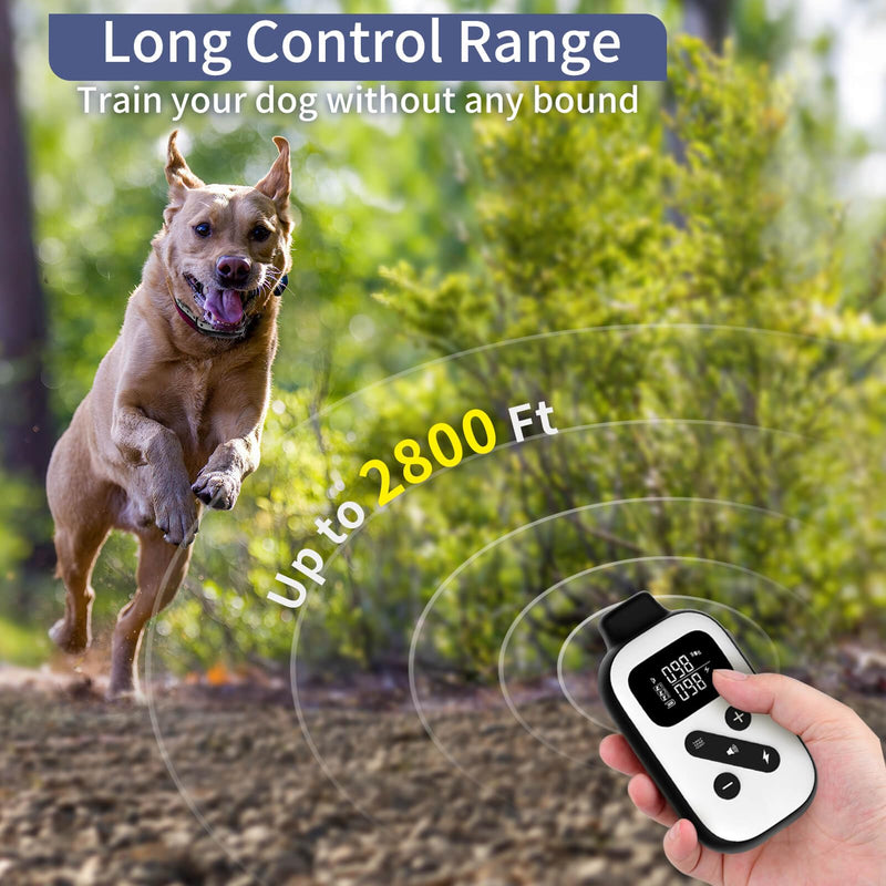 PetJoy Bark Collar with Remote, Bark and Training Collar Combo, Shock Collar for Large Dogs, Auto Bark Collar - Shock, Vibration, Beep and Auto Mode (Level 1-5), Remote Range 2800 Ft - PawsPlanet Australia