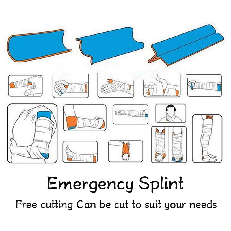 Emergency Splint Roll, Polymer Foam Soft Malleable Cuttable Multipurpose First Aid Universal Aluminum Splint Waterproof Hard Wearing Reusable Aluminum Rolled Splint, for Pet Fracture Fixation(11*46CM)