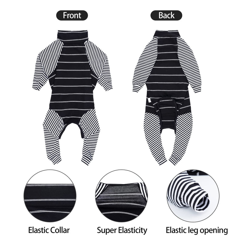 Dog Surgery Recovery Suit Onesie With Legs Long Sleeves Breathable Post Surgery Pyjamas Anti Lick Abdominal Wound Dog Cone Alternative For Pet Dogs (XL,Black) XL (Pack of 1) black