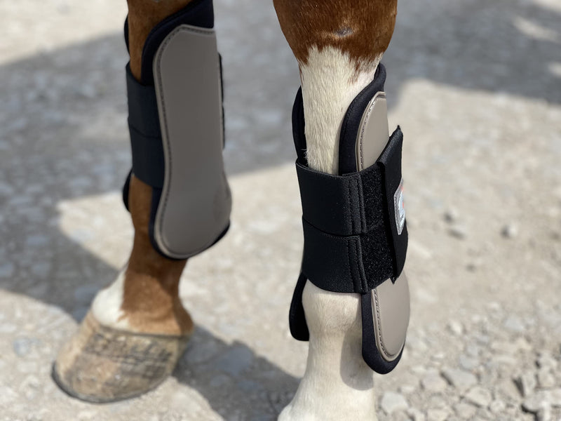 Ride Now Horse Tendon Boots Open Front/Fetlock Boot for Horse Set of 4 Cob Mocca