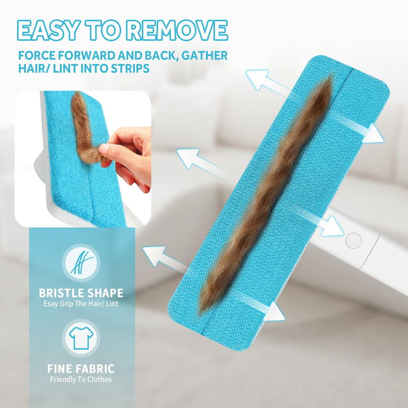 2-in-1 Pet Hair Remover Roller & Brush - Furniture Carpet Rake and Silicone Pet Grooming Brush with Extendable Handle, Adhesive Hook for Easy Storage | Dog Cat Hair Removal Tool for Home Car Cleaning - PawsPlanet Australia