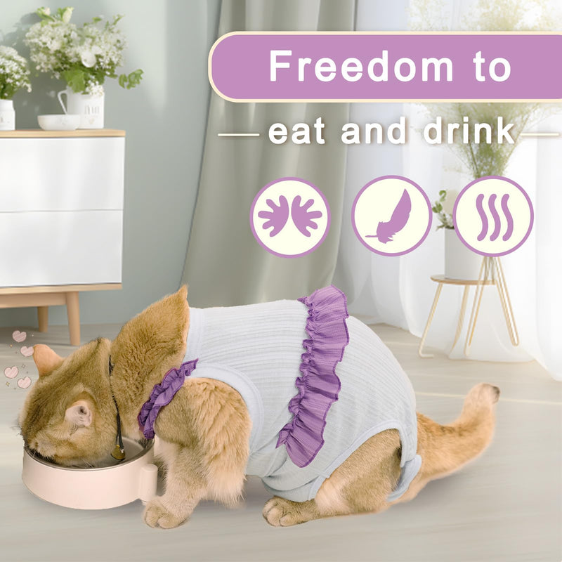 Cat Recovery Suit,Kitten Onesie After Surgery,E-Collar Alternative for Abdominal Wound and Skin Diseases,Soft Breathable Bodysuit After Spay（Pink-l） l pink