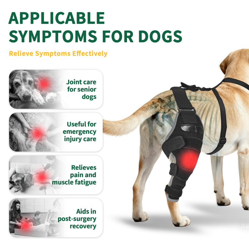 Aeegee Dog Rear Leg Knee Support, Hot/Cold Therapy Care, Effectively Relieves Pain from Arthritis, Hip Dysplasia, and ACL Injuries (Left, L) Large Left Leg