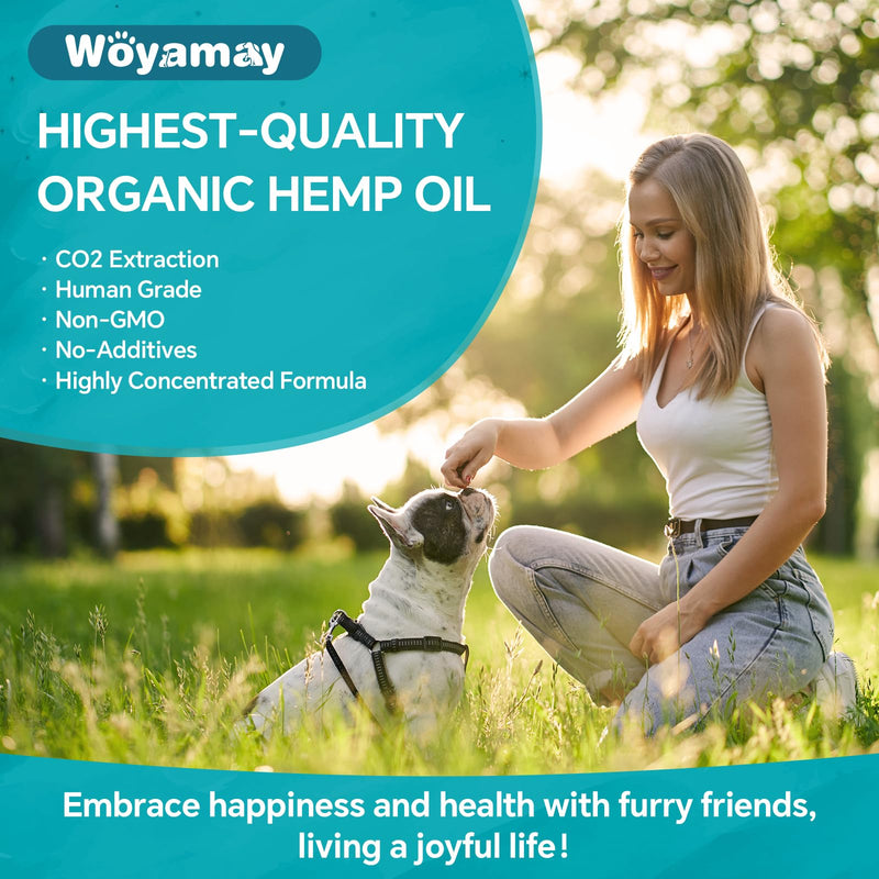 Hemp Oil for Dogs and Cats - Hemp Oil Drops Rich in Omega 3, 6, 9 and Organic Extract Helps Pets with Аnxiеty, Pаin, Strеss, Slееp, Аrthritis, Sеizures Rеlief, Pets Calming Treat-1 Pack 1 PC