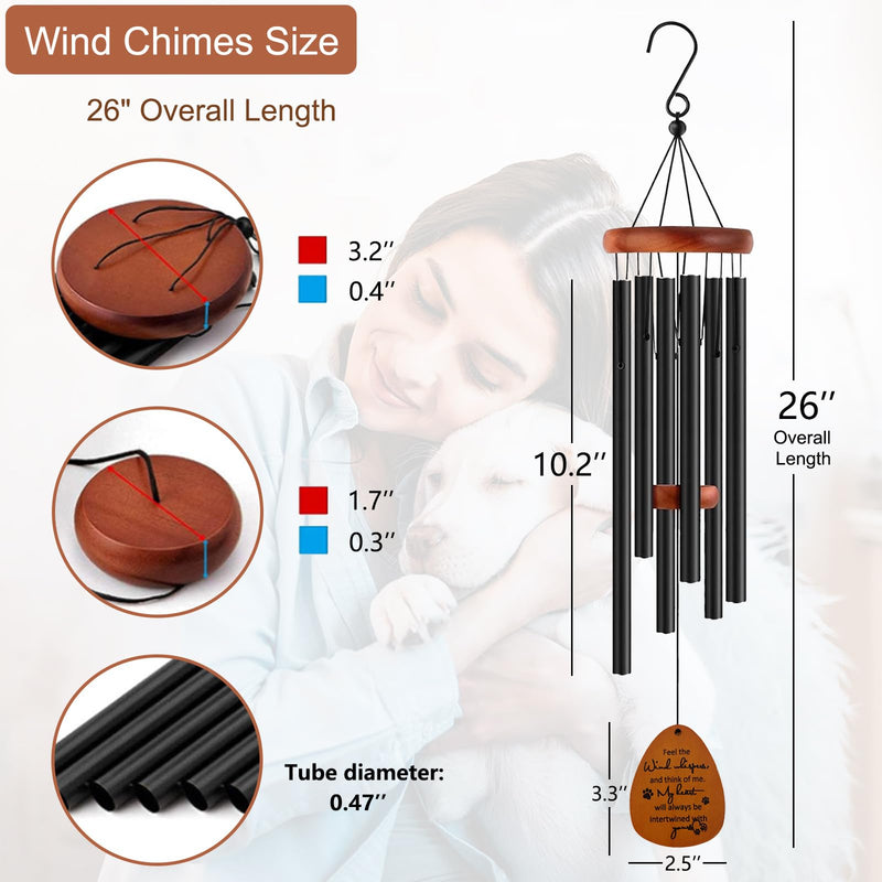 Dog Memorial Gifts for Loss of Dog, 26" Pet Memorial Wind Chime, Loss of Dog Sympathy Gift, Pet Memorial Gifts for Dogs, Pet Remembrance Gift in Memory of Dog Cat - PawsPlanet Australia