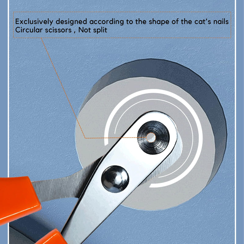 Trumoon Easy Cat Claw Trimmers with Circular Guard- Avoid Over Cutting Meow Nail Clippers for Cats Who Like to Struggle - Professional Grooming Tool for Kitten Cat 2mm-orange - PawsPlanet Australia