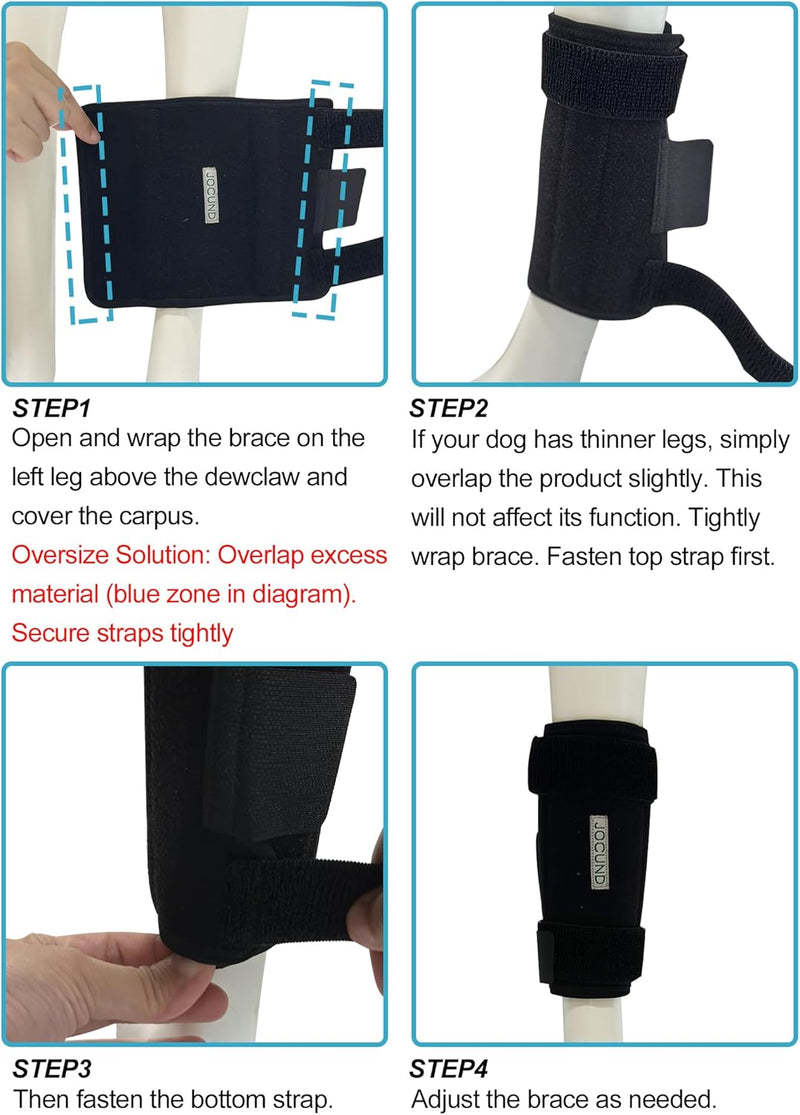 MUKVIK Dog Front Leg Brace, 1 Pair Dog Canine Front Leg Compression Brace Wrap with Metal Strips, Protects Wounds, Brace Heals, Prevents Injuries and Sprains, Helps Arthritis (L/XL) L/XL(1 Pair) - PawsPlanet Australia