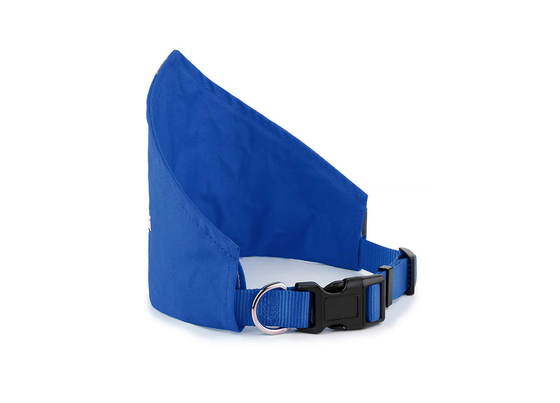 Doggie Stylz Service Dog Bandana with Reflective Strip for pet Safety at Night. Has Built in Matching Collar to Keep Bandana Secure | Metal Ring to Attach Leash | Blue Large (Neck 16-24") NECK 16-24"