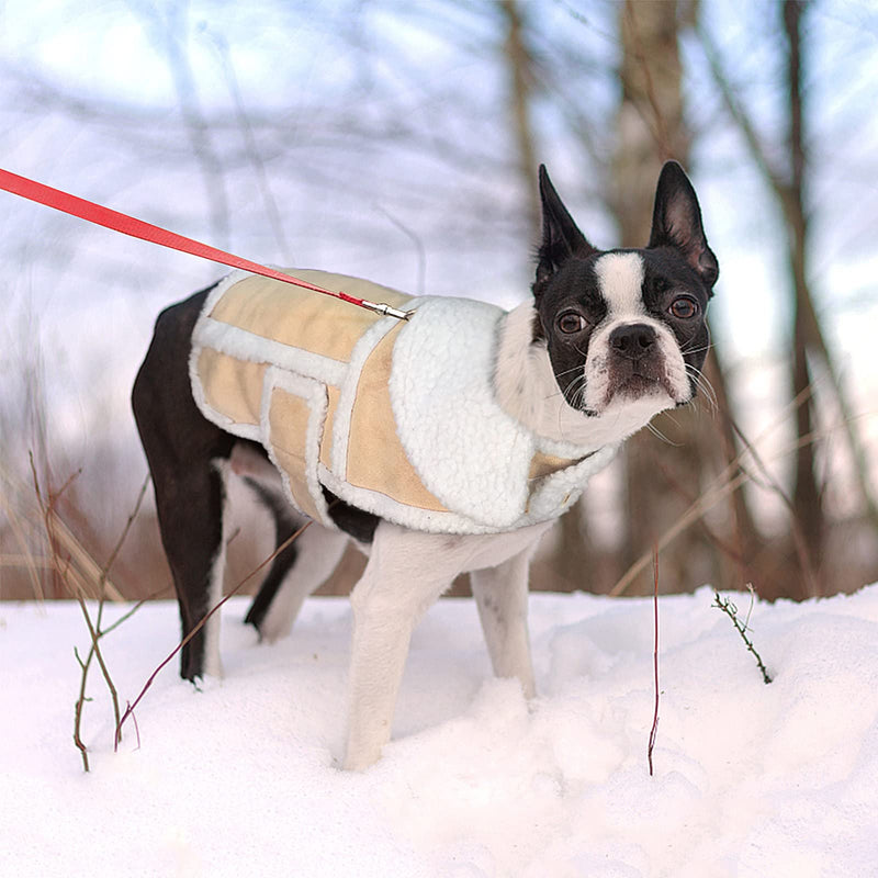 Namsan Medium-Large Dog Coat for Winter, Fleece Dog Jackets with Leash Hole Large Breeds, Warm Doggie Coats for Medium Dogs, Dogs Vest with Adjustable Magic Tape, Easy to Wear, L L(Chest 26.5"-31")