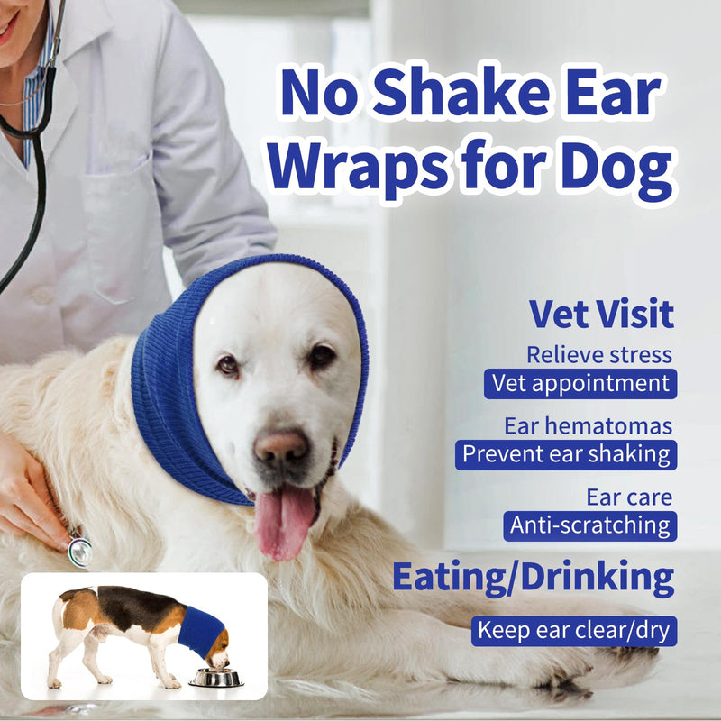 Nanaki Dog Calming Hoodie Quiet Head Cover Sleeves - Ear Covers Hood for Noise Bath, The Grooming and Force Drying Head Protection for Anxiety Relief and Calming Dog Neck and Ear Warmer Small Blue - PawsPlanet Australia