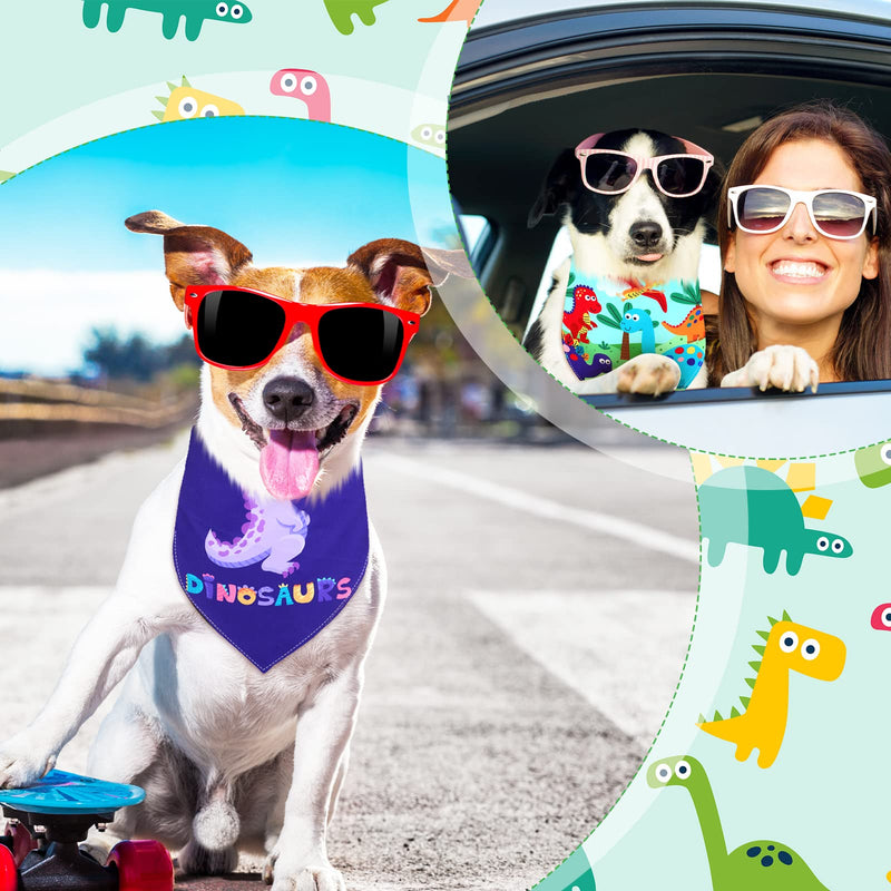 Sanwuta 30 Pcs Dinosaur Dog Bandana Bulk Spring Summer Soft Triangle Dog Bib Colorful Doggie Kerchief Scarf Adjustable Washable Pet Bib for Doggie Cat Puppy Grooming Boys and Girls(X Large) X Large - PawsPlanet Australia