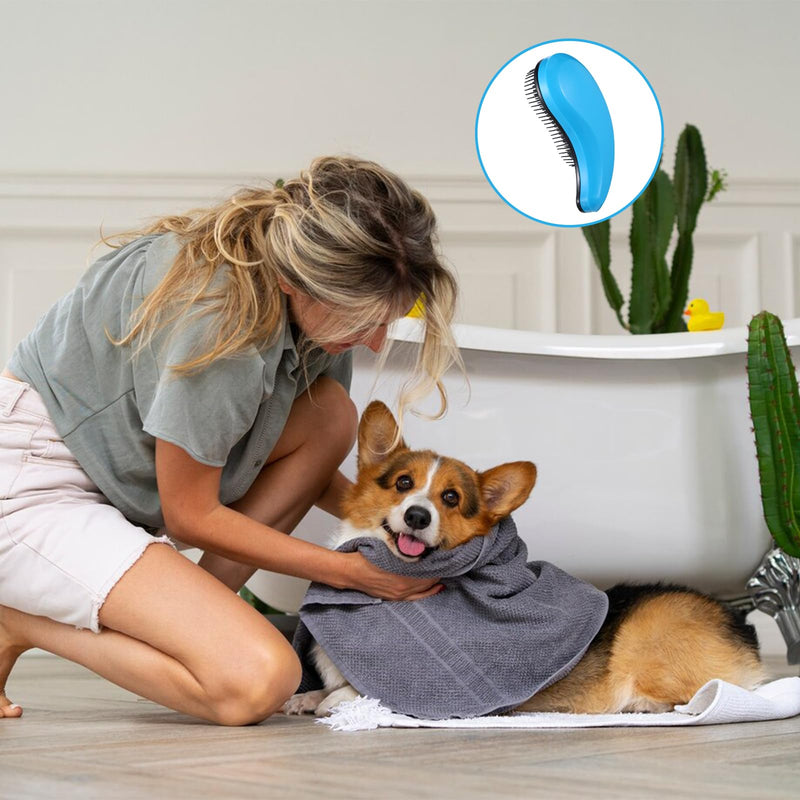 Small Dog Brush, Puppy Brushes for Grooming, Gently Cleaning Slicker Hair Brush for Teddy, Yorkies, Maltese, Shih Tzu, Chihuahua, Cats, Rabbits (Blue) - PawsPlanet Australia