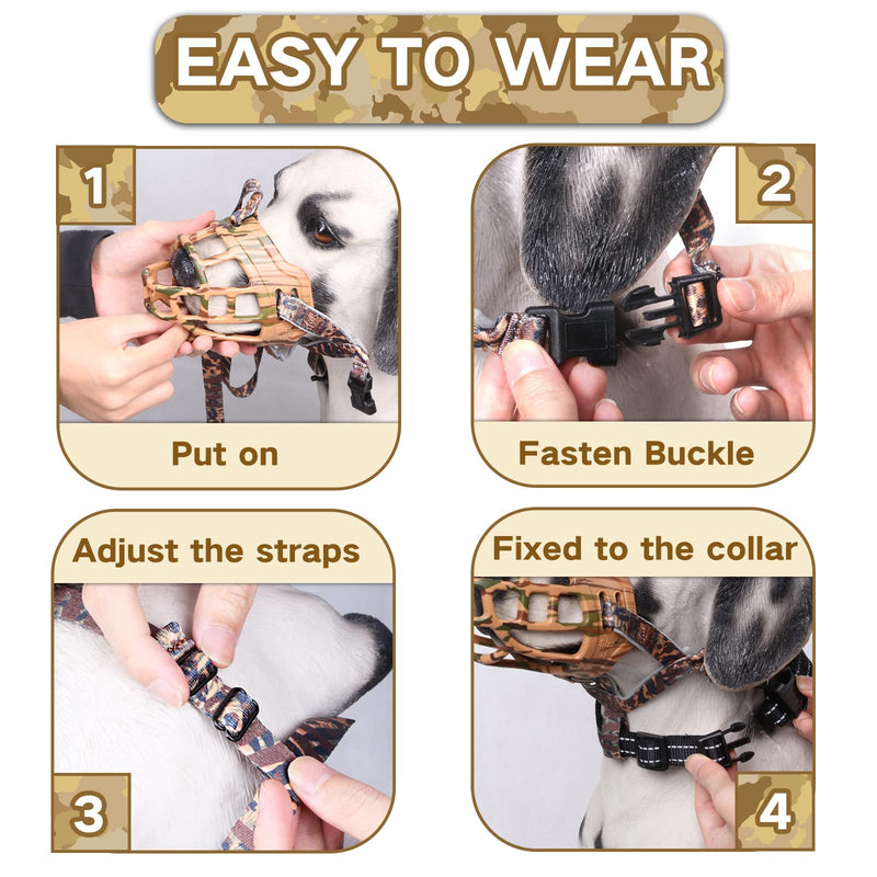 Basket Dog Muzzle for Prevent Biting – Breathable & Adjustable Muzzle for Large, Medium & Small Dogs Allows Panting, Drinking & Treats Perfect for Grooming, Training & Reactive Dogs, Brown, Size 4 - PawsPlanet Australia