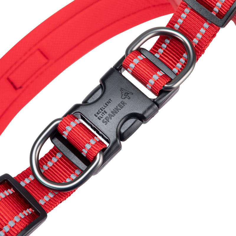 EXCELLENT ELITE SPANKER No Pull Dog Harness Step-in Adjustable Reflective Vest Soft Padded Easy Pet Chest Strap with Leash Clips for Small Medium Large Dogs Walking Training(Red-M) M-Chest 19-22" Red - PawsPlanet Australia