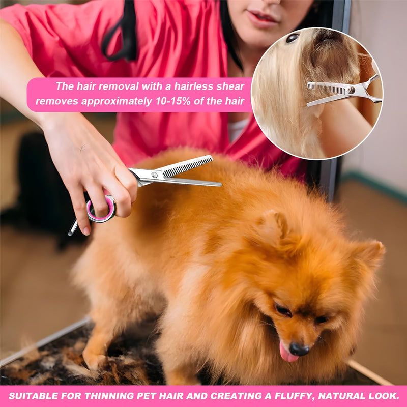 Pet Grooming Scissors Set 4 Pieces,Stainless Steel Dog Grooming Scissors Curved Used for Dog Cat and More Pets - with 6.8in Cutting ScissorsThinning Shear, Curved Scissors, Grooming Comb - PawsPlanet Australia