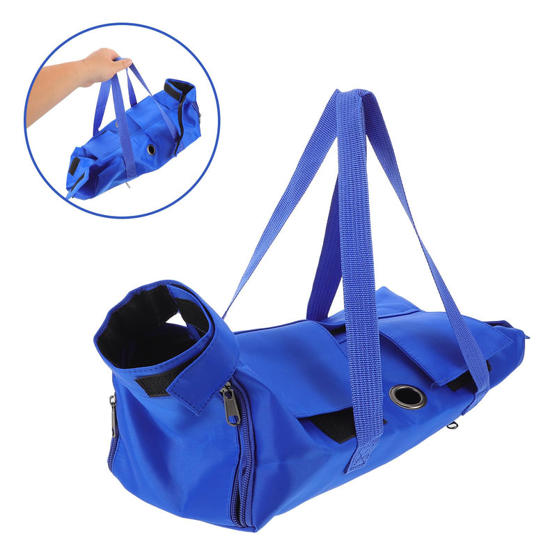 Uonlytech Adjustable Nylon Cat Grooming Bag with Metal Frame, Foldable Pet Carrier, Breathable Grooming Bag for Cats, Suitable for Restraint and Vaccination, Blue