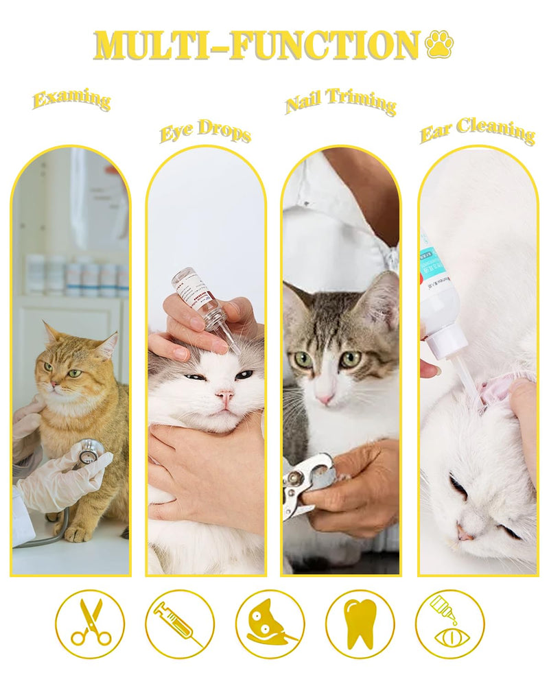 Cat Bathing Bag & Nail Clipper for Bathing Set, Cat Shower Bag Anti Scratch or Bite Breathable Adjustable Mesh Grooming Washing Bag, Includes Pet Nail Clipper & File for Cats Washing - PawsPlanet Australia
