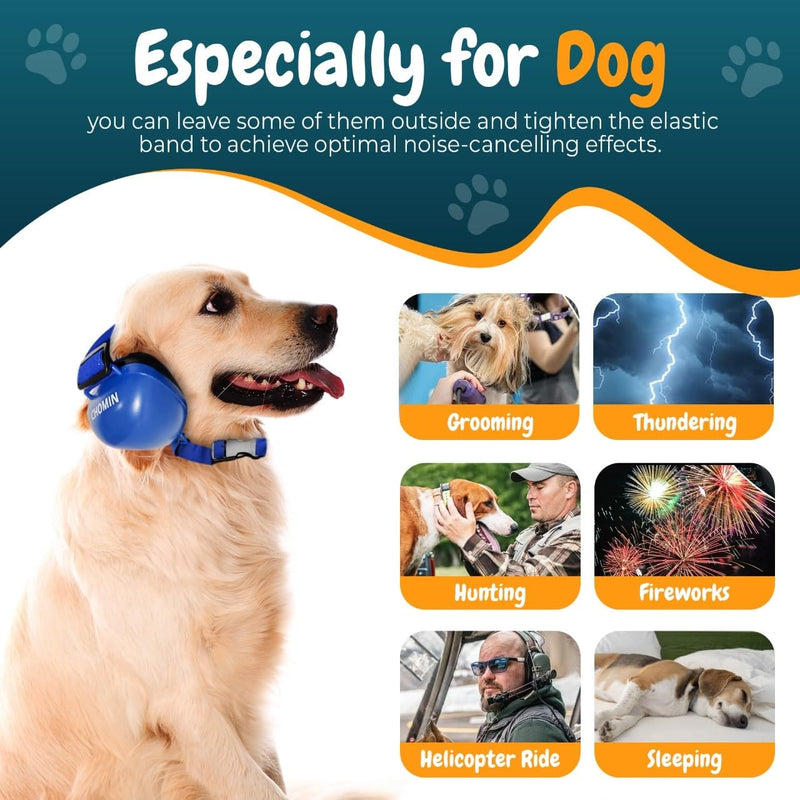 Dog Ear Muffs for Noise Protection, 29dB NRR Dog Earmuffs, Noise Cancelling Headphones for Dogs, Dog Ear Plugs for Hearing Protection from Thunder, Vacuums, Fireworks (Black, Medium) Black - PawsPlanet Australia