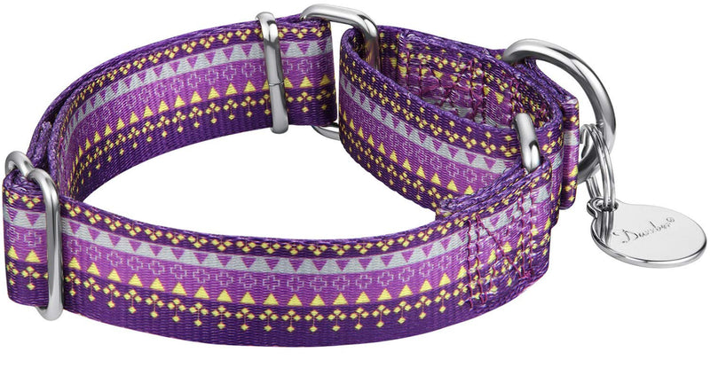 Martingale Collars for Dogs – Soft Adjustable Dog Collar, Durable D-ring Heavy Duty, Choke Collar for Large Medium Small Dogs (Medium, 2.5cm Wide, Dark Purple) - PawsPlanet Australia