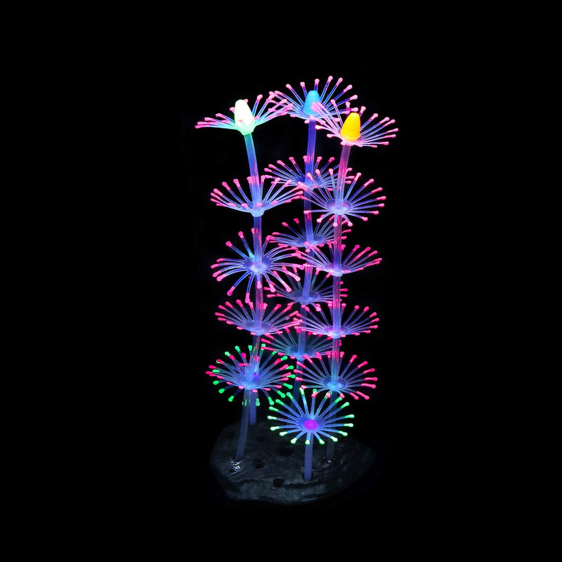 Lpraer 4 Pack Glow Aquarium Decorations Coral Reef Glowing Mushroom Anemone Simulation Glow Plant Glowing Effect Silicone for Fish Tank Decorations 4 Pcs(coral Reef+branch Coral+mushroom+anemone) - PawsPlanet Australia