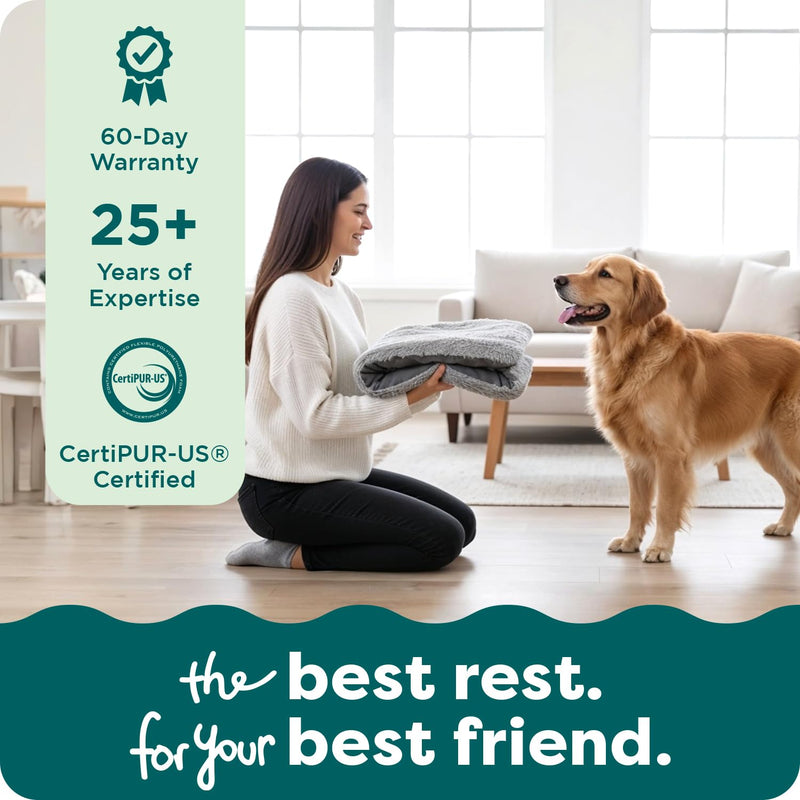 FurHaven Replacement Dog Bed Cover, Long Faux Fur for Calming Cuddlers, Machine Washable, Customizable Filling, Large, Faux Fur, Misty Gray Donut Bed Cover Long Faux Fur (Mist Gray) - PawsPlanet Australia
