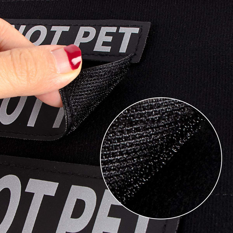 IronSeals Set of 2 Reflective Dog Vest Harness Patches, Removable Free Huges Patches with Reflective Printed Letters for Emotional Support Therapy Dog Vest Harness Collar or Leash M: 4.9"x1.5"/12.5cmx3.8cm Free Hugs (2 Pack Black) - PawsPlanet Australia