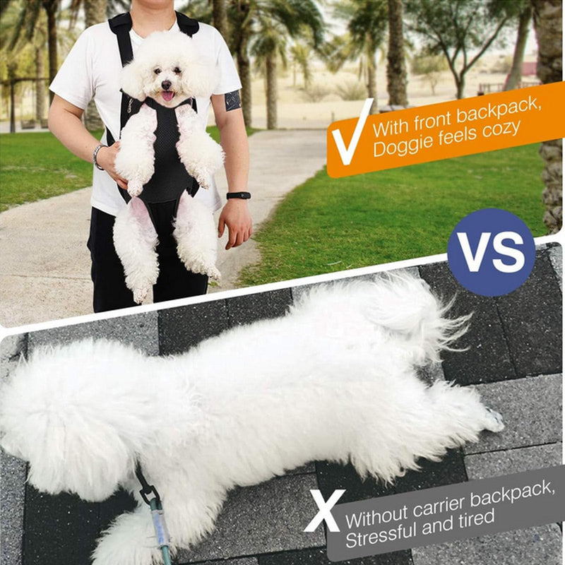 Lightweight Pet Backpack Carrier for Small Dogs & Cats - Easy-Fit Adjustable Straps, Basic Legs-Out Design, Durable for Daily Use (Fits Pets Under 15lb) (Yellow-White Color-Blocked, Small) Yellow-white color-blocked Small(3.3lb-5.5lb) - PawsPlanet Australia