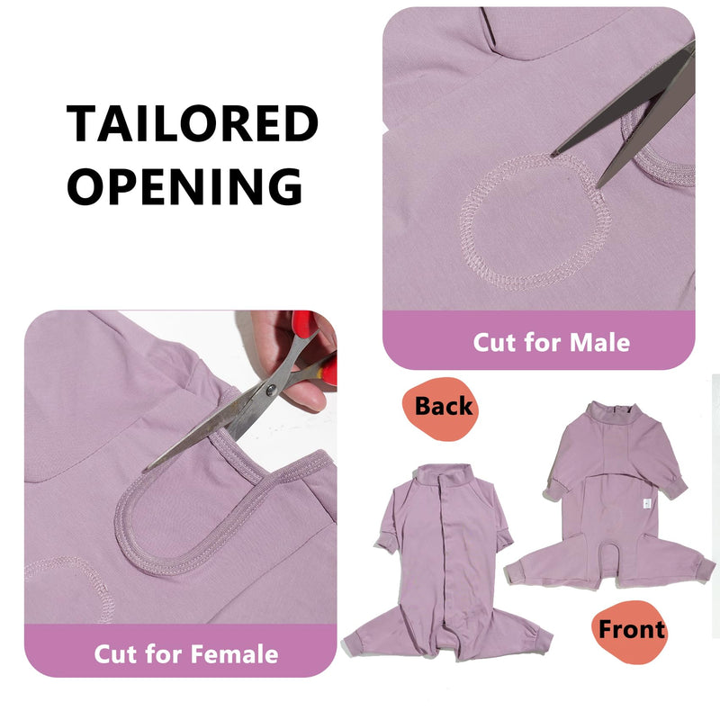 LIANZIMAU Dog Surgery Recovery Suit - Long Sleeve Dog Recovery Suit Female Male Wound Protector Dogs Onesie After Surgery Anti Licking for Medium Large Dogs Pyjamas, Cone E-Collar Alternative Dusty Pink
