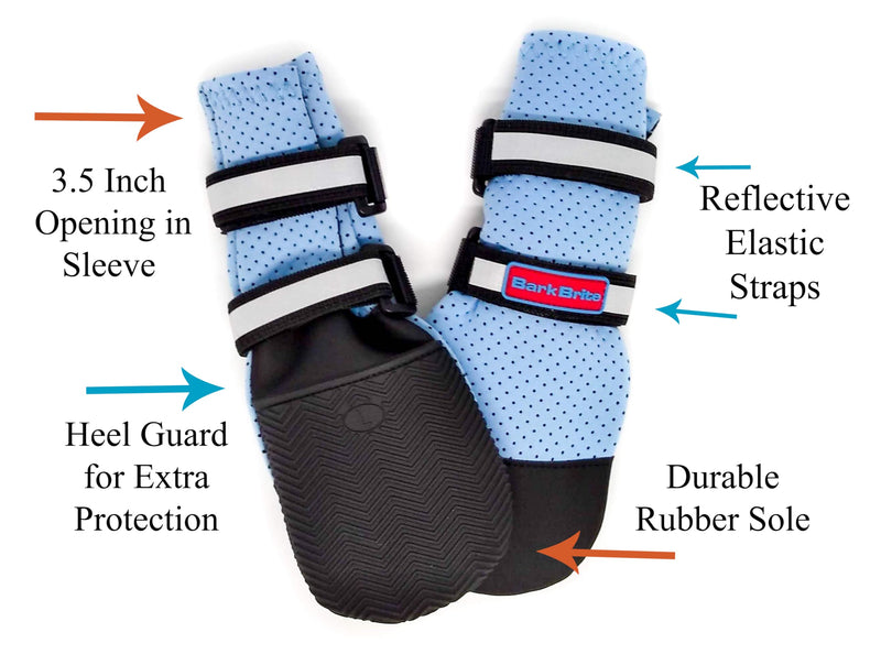 Bark Brite Lightweight Neoprene Paw Protector Dog Boots Designed for Comfort and Breathability in 5 Sizes (Blue Md) Blue Medium