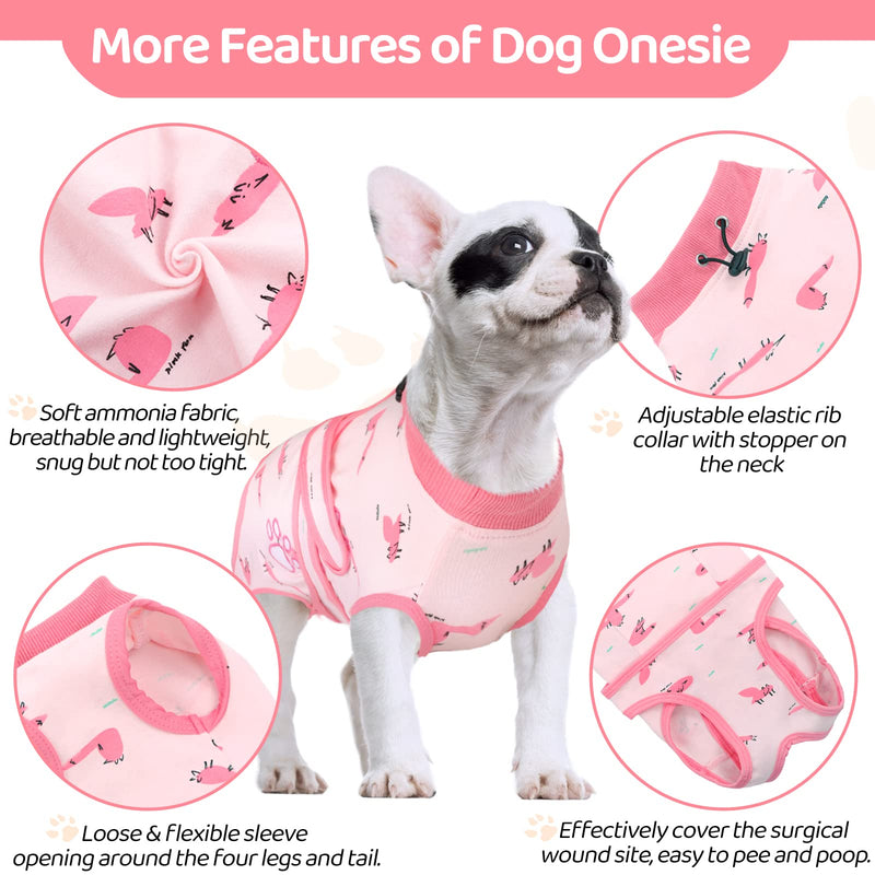 MIGOHI Dog Recovery Suit, Dog Surgery Recovery Suit for Spay Neuter Wounds Weaning, Breathable Dog Cone E-Collar Alternative After Surgery, Stretchy Pet Surgical Onesie for Male Female Anti Licking XL Pink