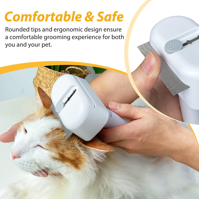 L&W BROS. 3-in-1 Cat Grooming Brush Set | Comb, Undercoat Rake, Double Sided Deshedding Tool for Long & Short Hair Dog Brush for Shedding Cat Hair Remover for All Breeds (White) White - PawsPlanet Australia