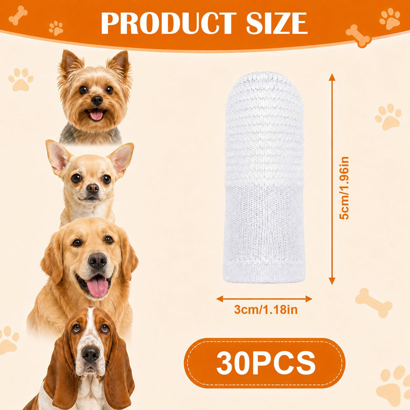 30-piece finger toothbrush set for dogs, 360° swivel head, for dental care of dogs and cats, finger brushes for dogs, small dog toothbrushes, pet toothbrushes for cleaning teeth