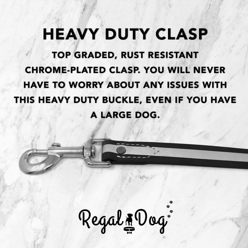 Regal Dog Products Large Red Reflective Dog Collar and Leash Set - Waterproof Biothane Dog Collar with Heavy Duty Double Buckle, D Ring & 5ft Leash - Other Size for Medium & Large Dog Large Collar and Leash - PawsPlanet Australia